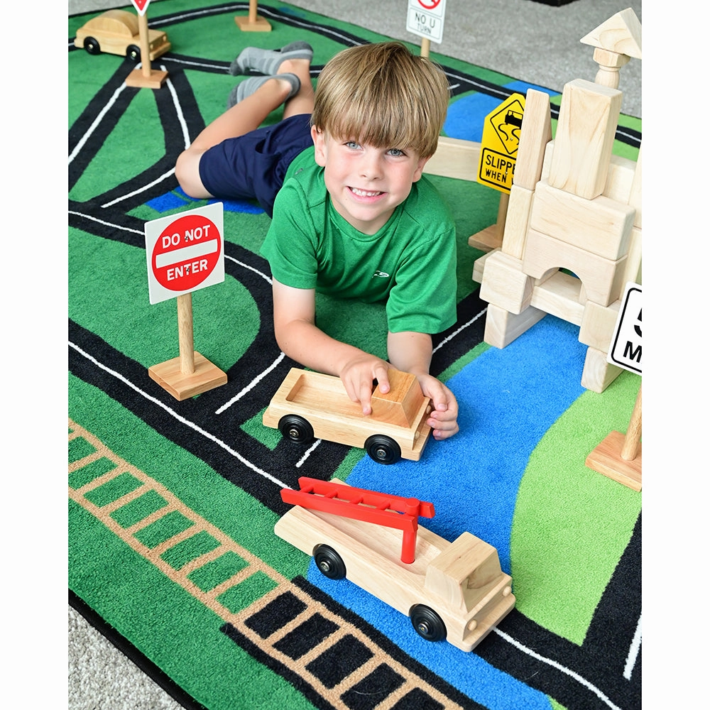 12-Piece Large Wooden International Traffic Sign Set
