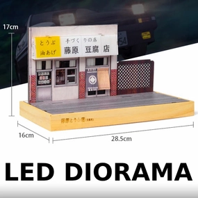 1/32 Scale Fujiwara Tofu Shop Diorama Display Set with Built in LED