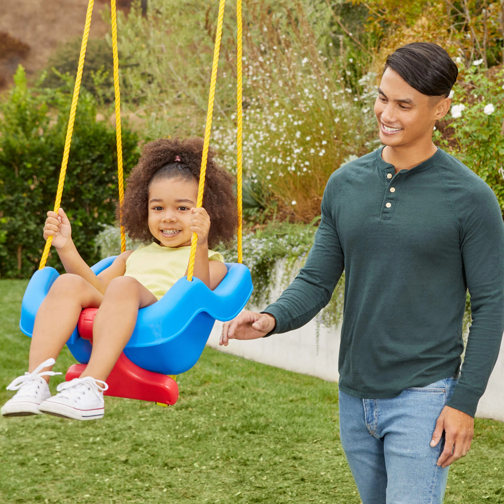 2-in-1 Snug 'n Secure Swing - Blue with T-Bar and Adjustable Straps