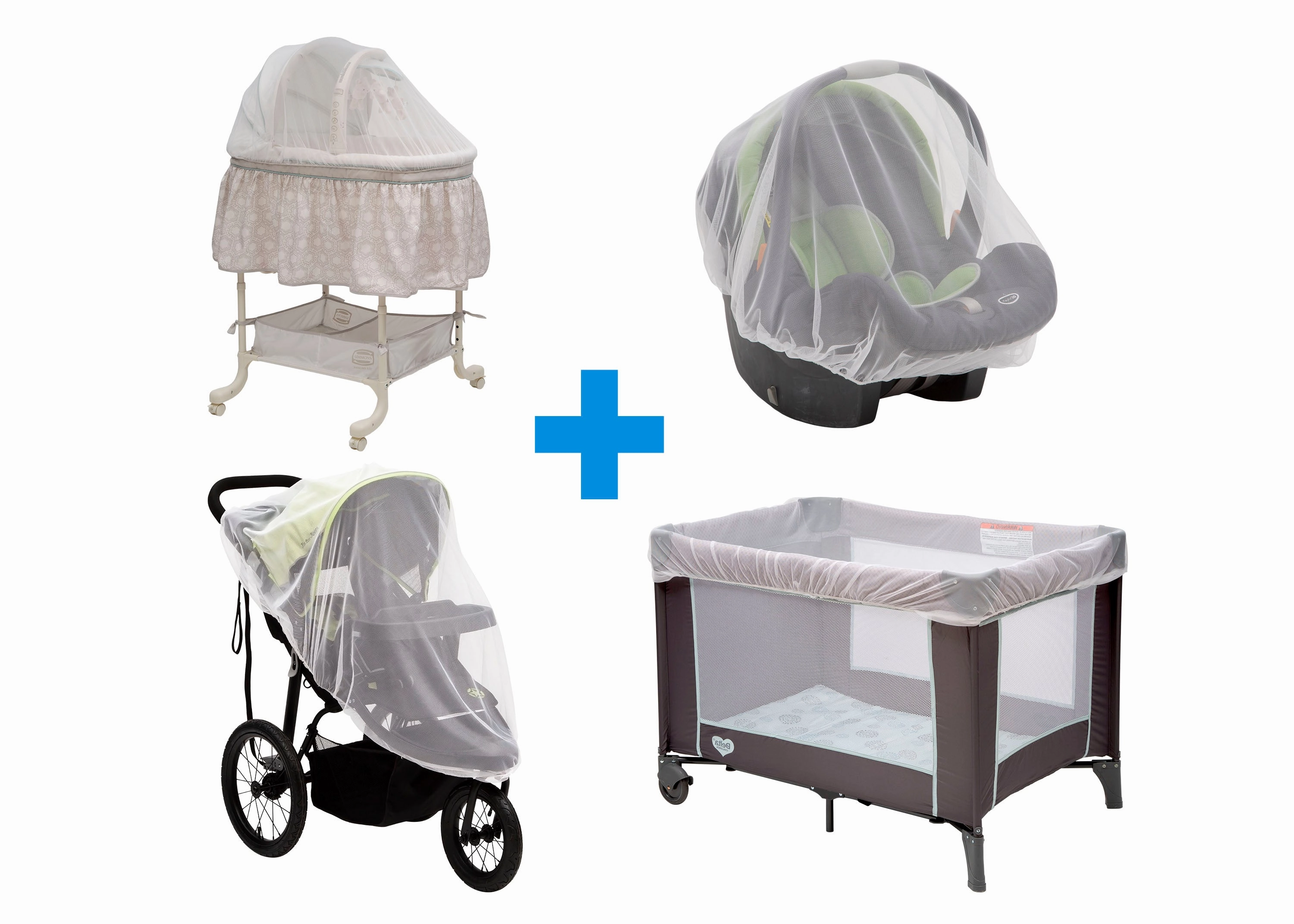 2-Pack of Universal Mosquito Nets for Strollers, Joggers, Play Yards, Pack n Plays, Infant Cars Seats, Infant Strollers & Bassinets