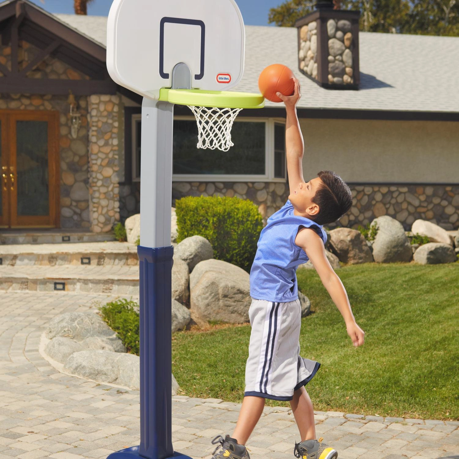 Adjust 'n Jam Pro Basketball Set  Adjustable Hoop with Heights from 4' to 6'