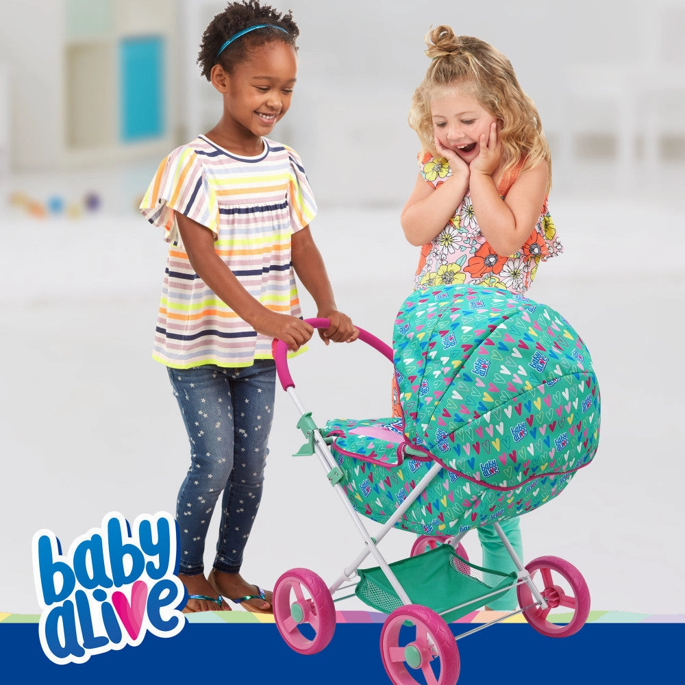 Baby Alive Deluxe Doll Pram Playset - Heart Design, Multi-Color