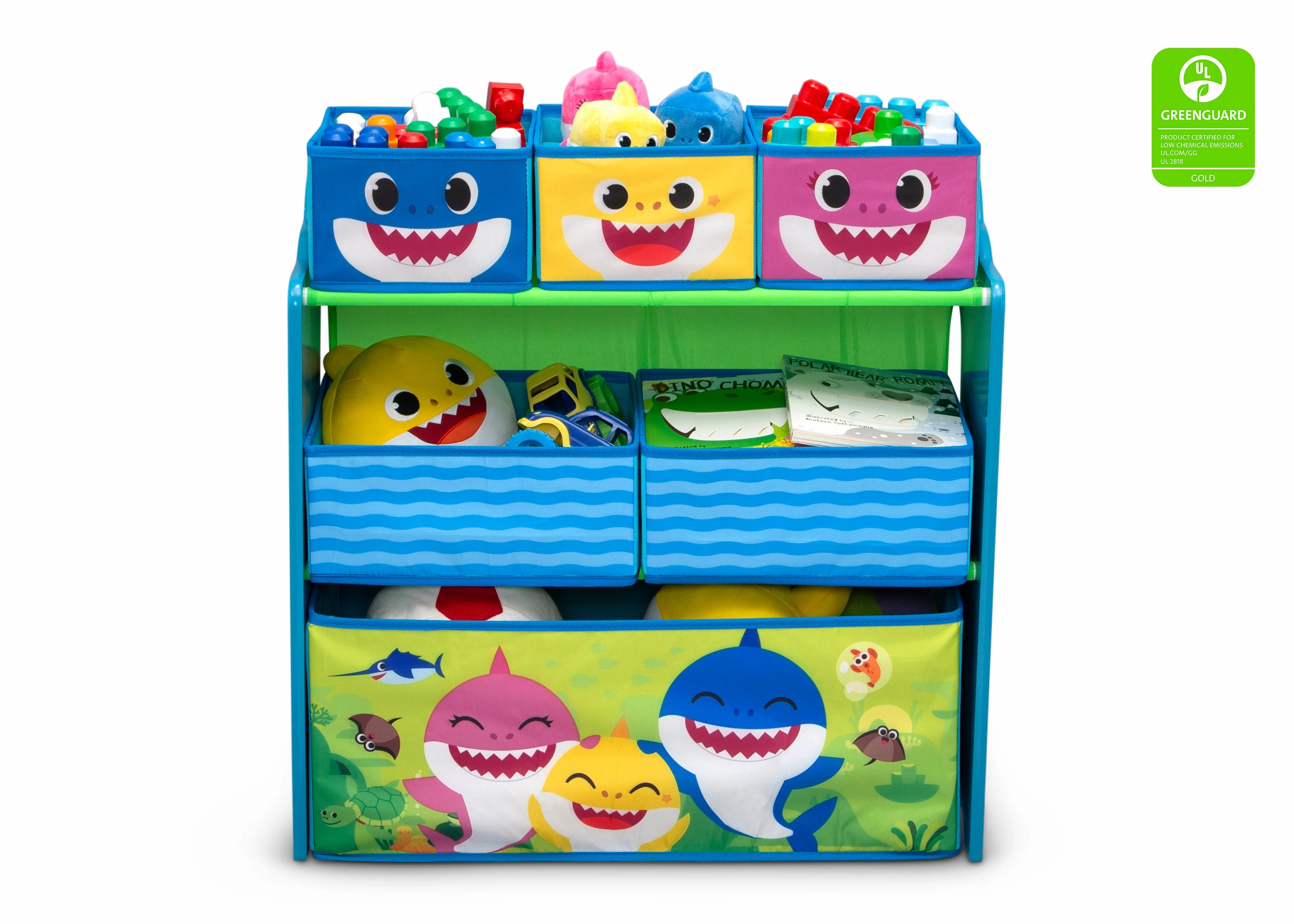 Baby Shark Design & Store 6 Bin Toy Storage Organizer