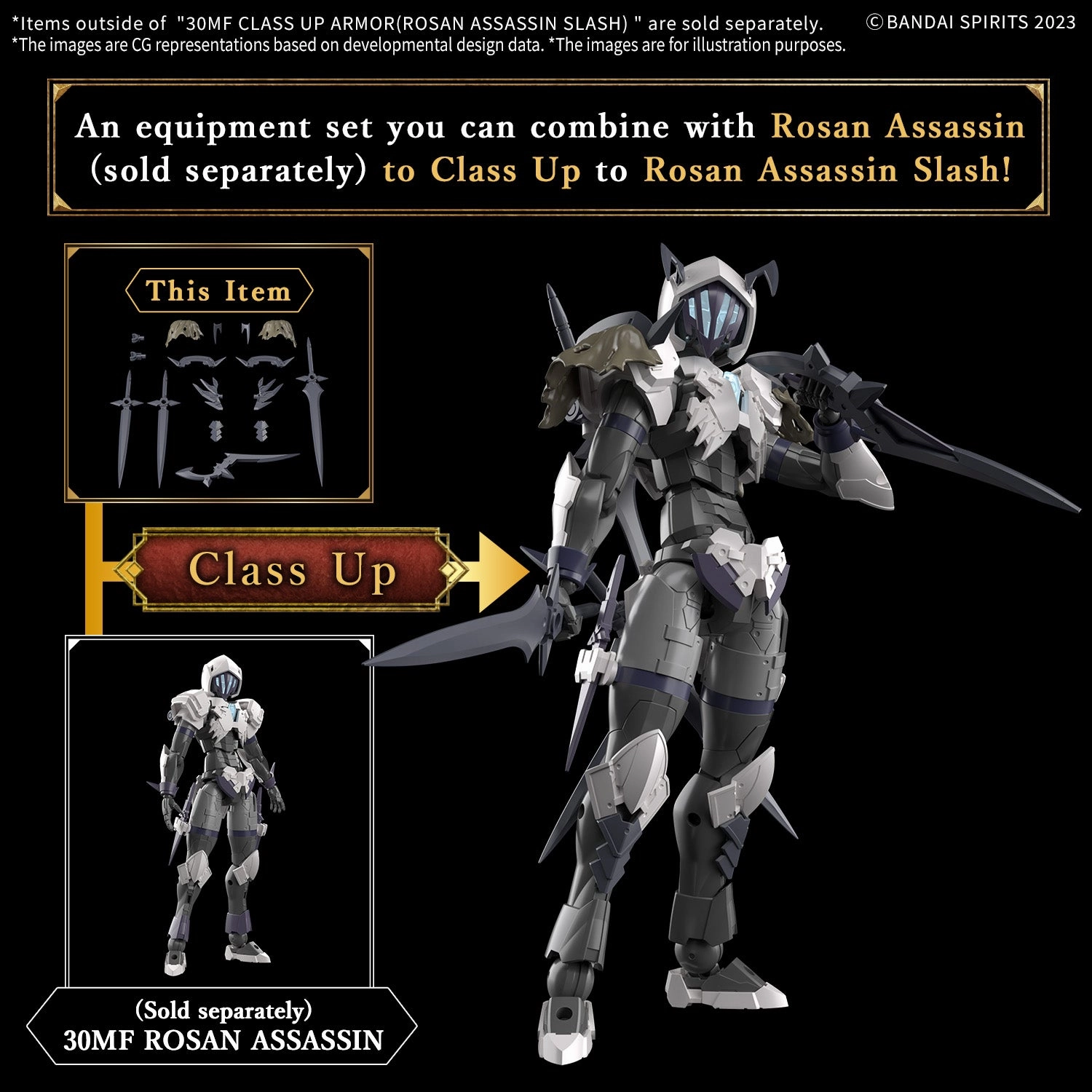 Bandai 30 Minutes Fantasy 30MF A-12 1/144 Class-Up Armor (Rosan Assassin Slash) Accessory Model Kit