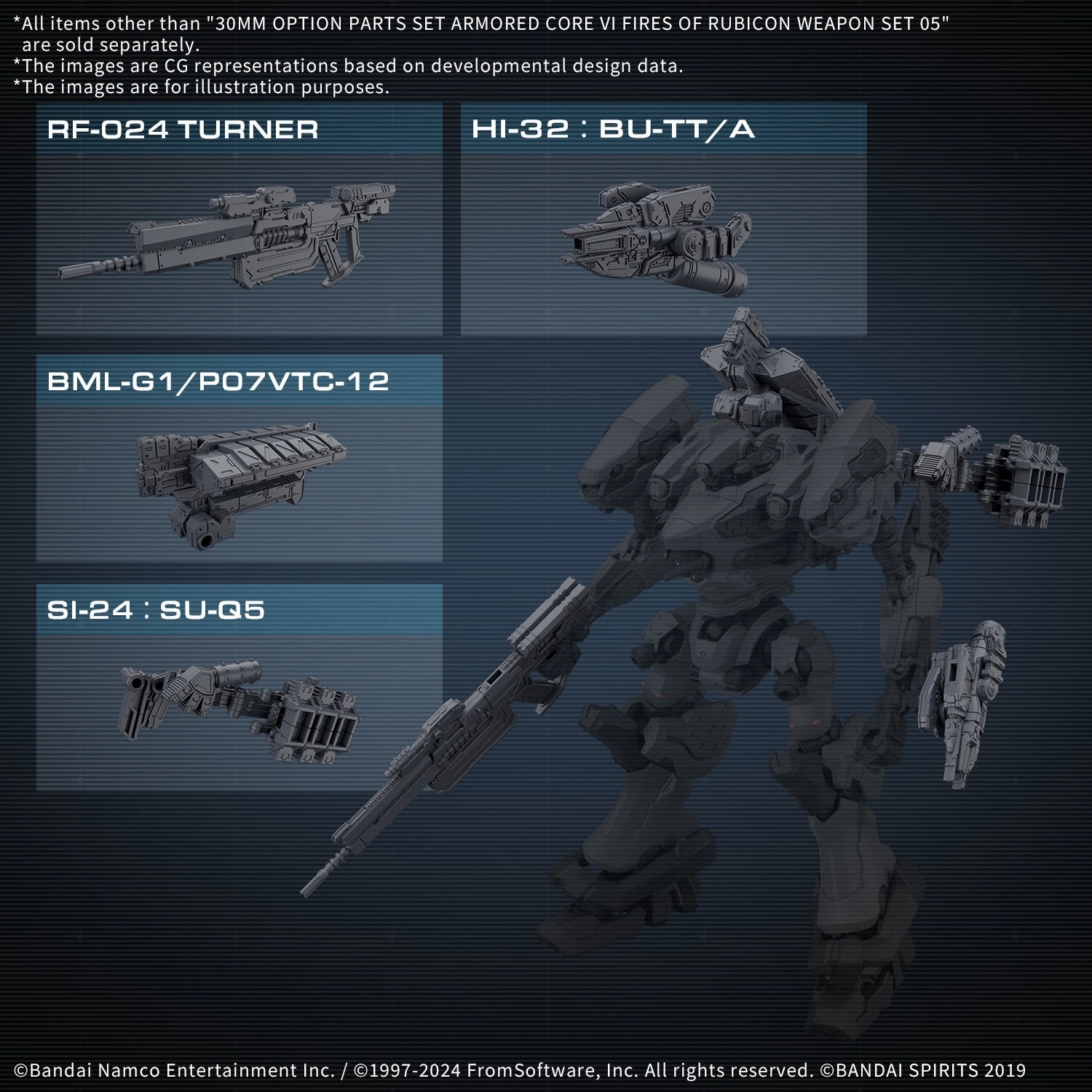 Bandai 30 Minutes Missions 30MM Option Weapon Part Set 05 (Armored Core VI: Fires of Rubicon) Model Kit