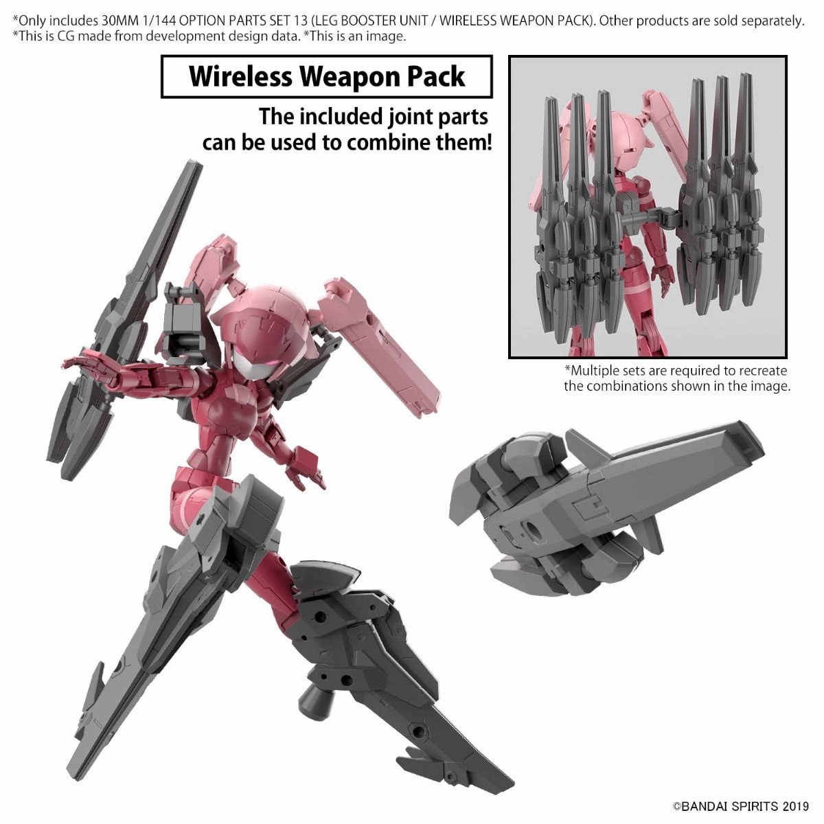 Bandai 30 Minutes Missions 30MM #W-26 1/144 Option Part Set 13 Leg Booster Unit / Wireles Weapon Pack Model Kit