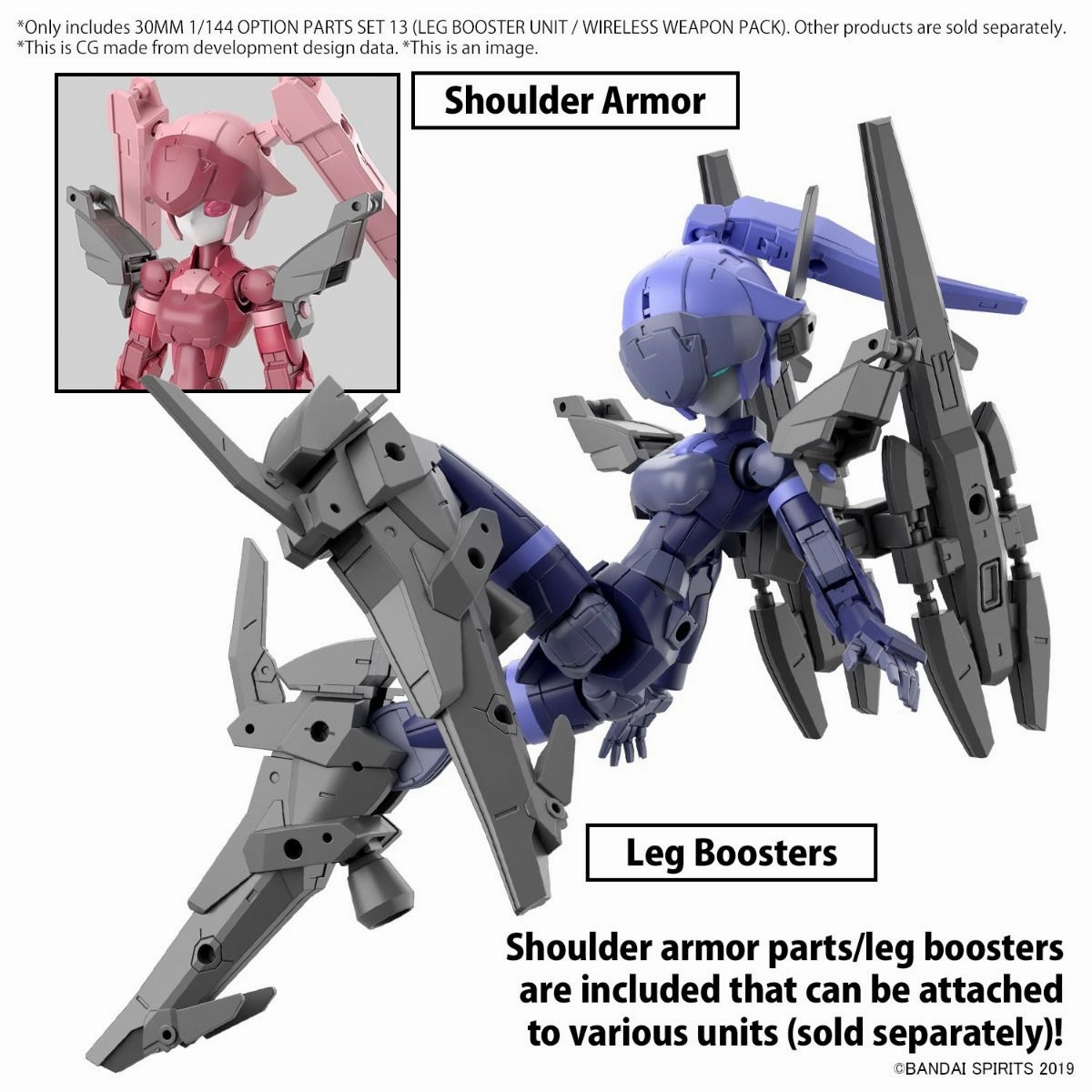 Bandai 30 Minutes Missions 30MM #W-26 1/144 Option Part Set 13 Leg Booster Unit / Wireles Weapon Pack Model Kit
