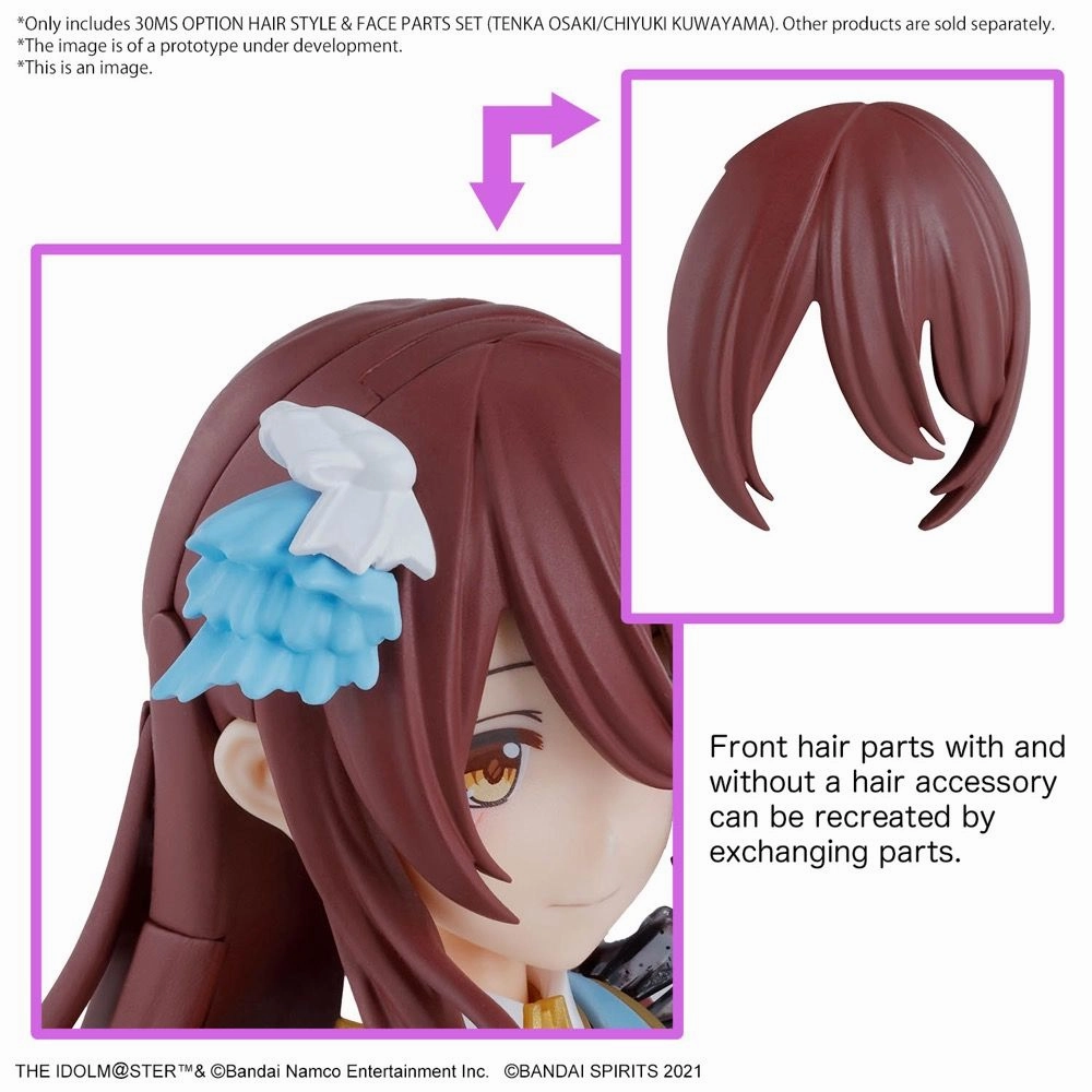 Bandai 30 Minutes Sisters 30MS The Idolmaster: Shiny Colors Option Hair Style & Face Parts (Tenka Osaki & Chiyuki Kuwayama) Accesory Model Kit