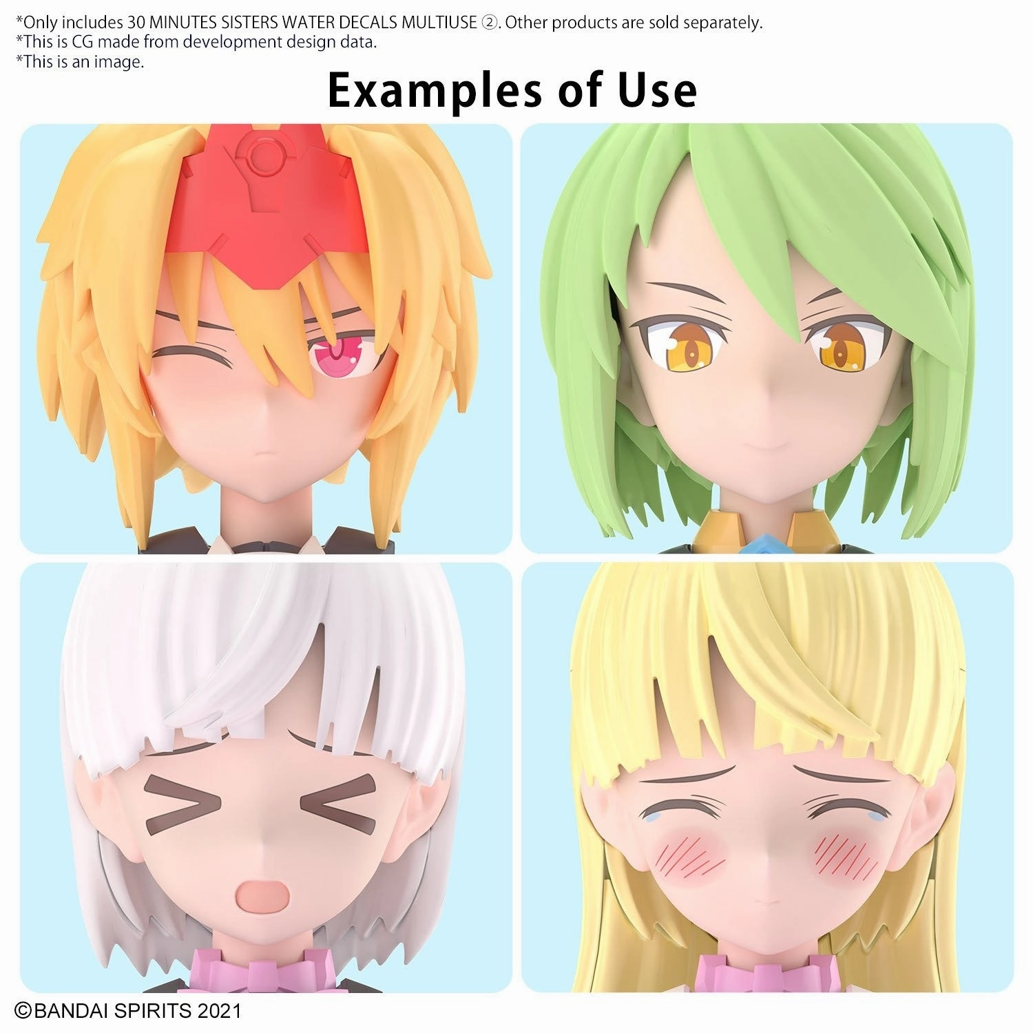 Bandai 30 Minutes Sisters Decal For 30MS Water Decals Multiuse #2 Water Slide/Transfer Decals