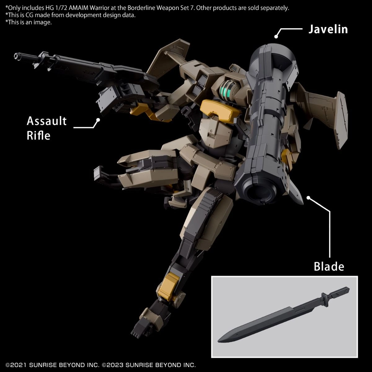 Bandai HG 1/72 Kyoukai Senki Amaim Warrior at the Borderline Weapon Set 7 Model Kit