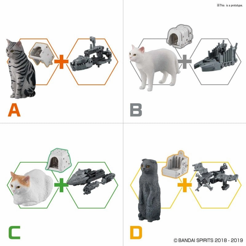 Bandai Neko Busou Chumori Model Kit Trading Figure (Set of 4)