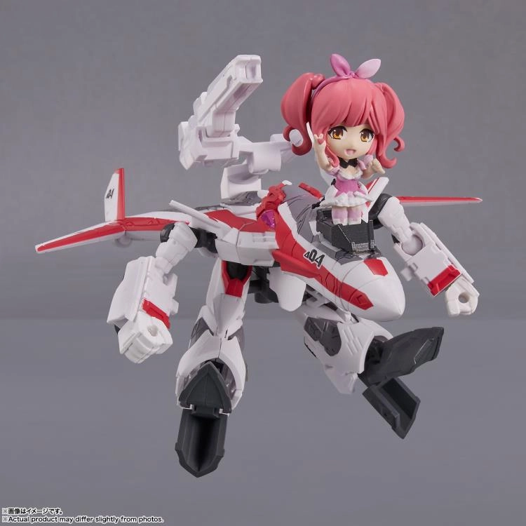 Bandai Tiny Session Macross Frontier VF-31C Siegfried (Mirage Use Ver.) & Makina Nakajima Action Figure Set