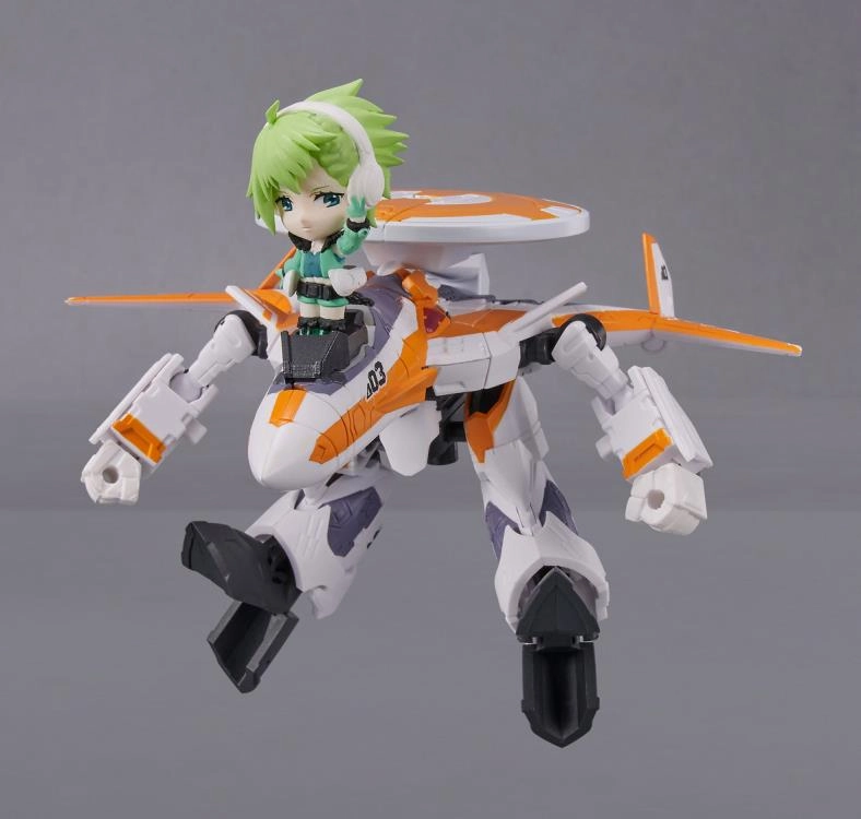 Bandai Tiny Session Macross Frontier VF-31E Siegfried (Chuck Mustang Use Ver.) & Reina Prowler Action Figure Set