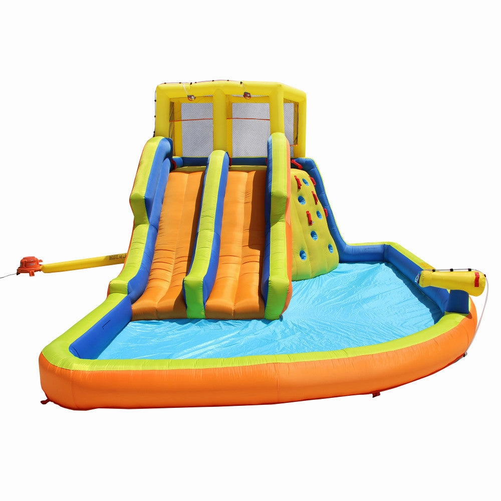 Banzai Double Drench Water Park, Inflatable Dual Slide Backyard Splash Toy
