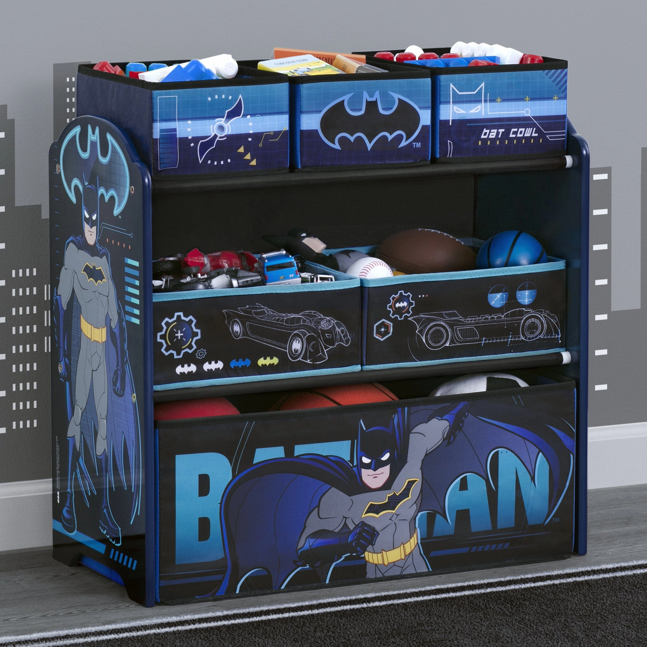 Batman 6 Bin Design and Store Toy Organizer