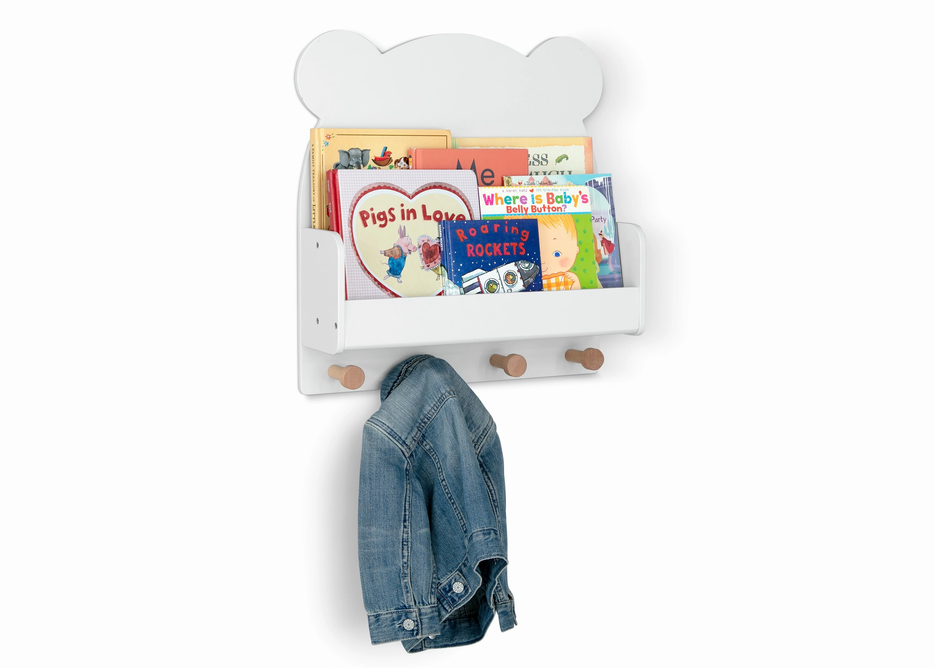 Brannan Bear Wall Shelf with 4 Hooks