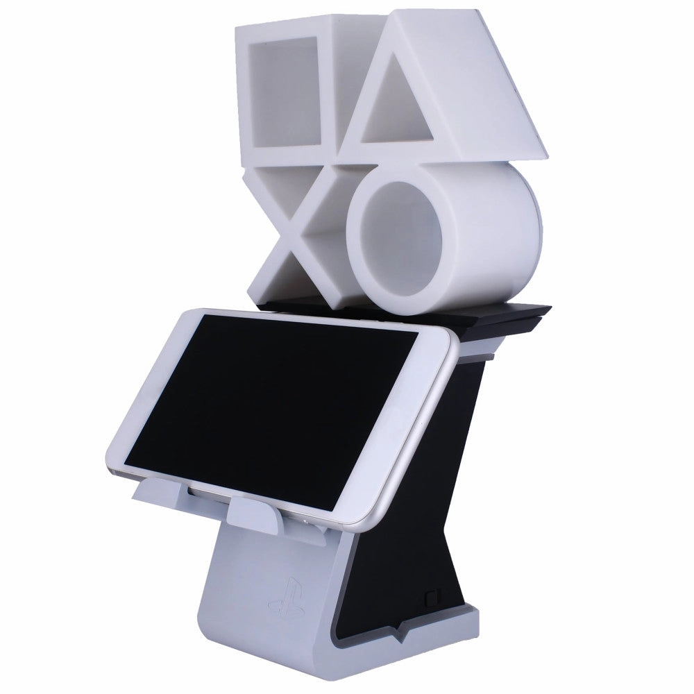 Cable Guys LED IKONS PlayStation Logo - White & Blue - Controller and Phone Holder