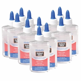 Clear School Glue Classroom Bundle | 12-Pack of 5 oz. Non-Toxic, Washable Slime & Craft Glue