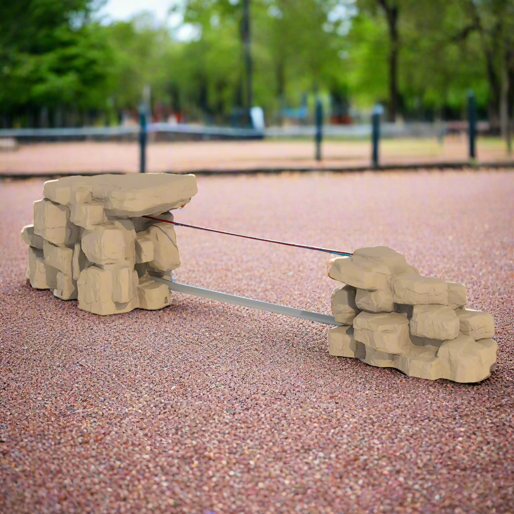 Climbing Boulder with Rope Link | Dynamic Playground Equipment for Ages 5-12