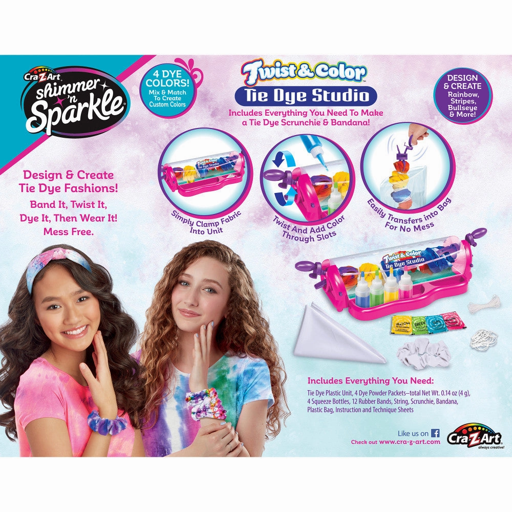 Cra-Z-Art Shimmer 'N Sparkle Twist & Color Tie Dye Studio DIY Kit