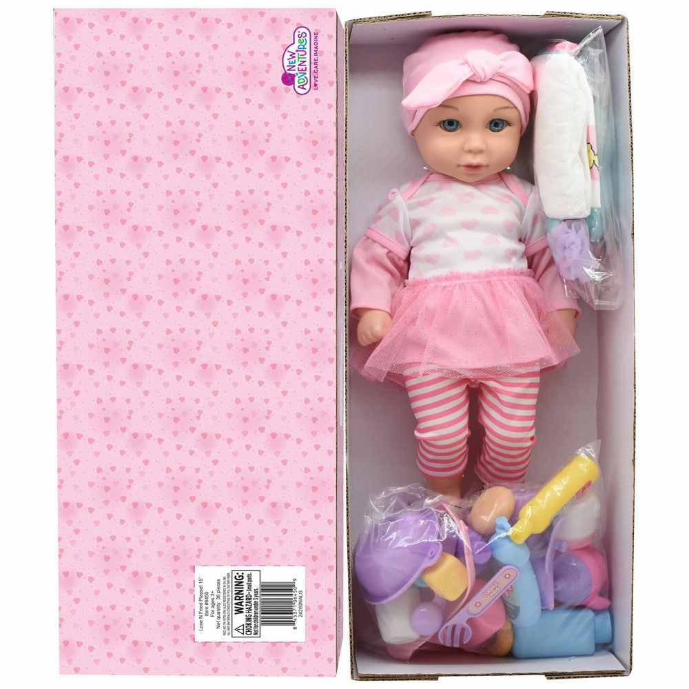 Cuddle Kids 15-inch - Pink Tutu Love N' Feed Playset