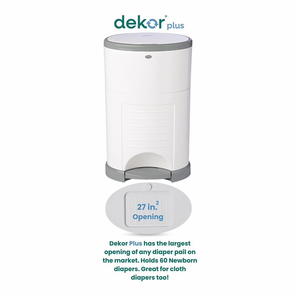 Dekor Eko Plus Hands-Free Diaper Pail | Odor-Controlled, Eco-Friendly Solution