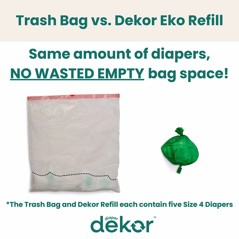 Dekor Eko Plus Hands-Free Diaper Pail | Odor-Controlled, Eco-Friendly Solution