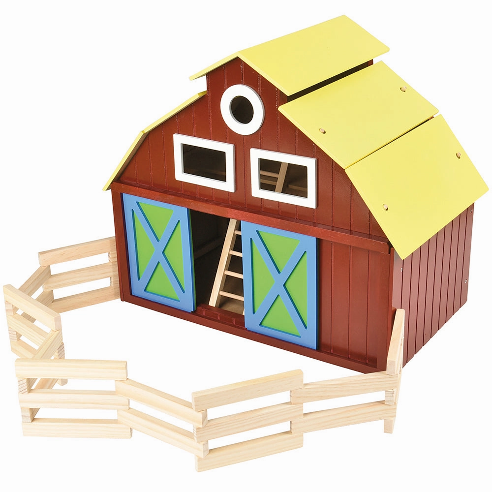Deluxe Big Wooden Barn Playset | Farm-Themed Imaginative Play