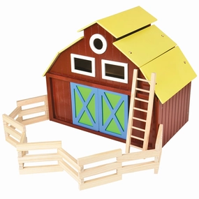 Deluxe Big Wooden Barn Playset | Farm-Themed Imaginative Play
