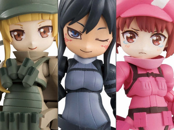 Desktop Army Sword Art Gun Gale Online Trading Figures Box Set of 3
