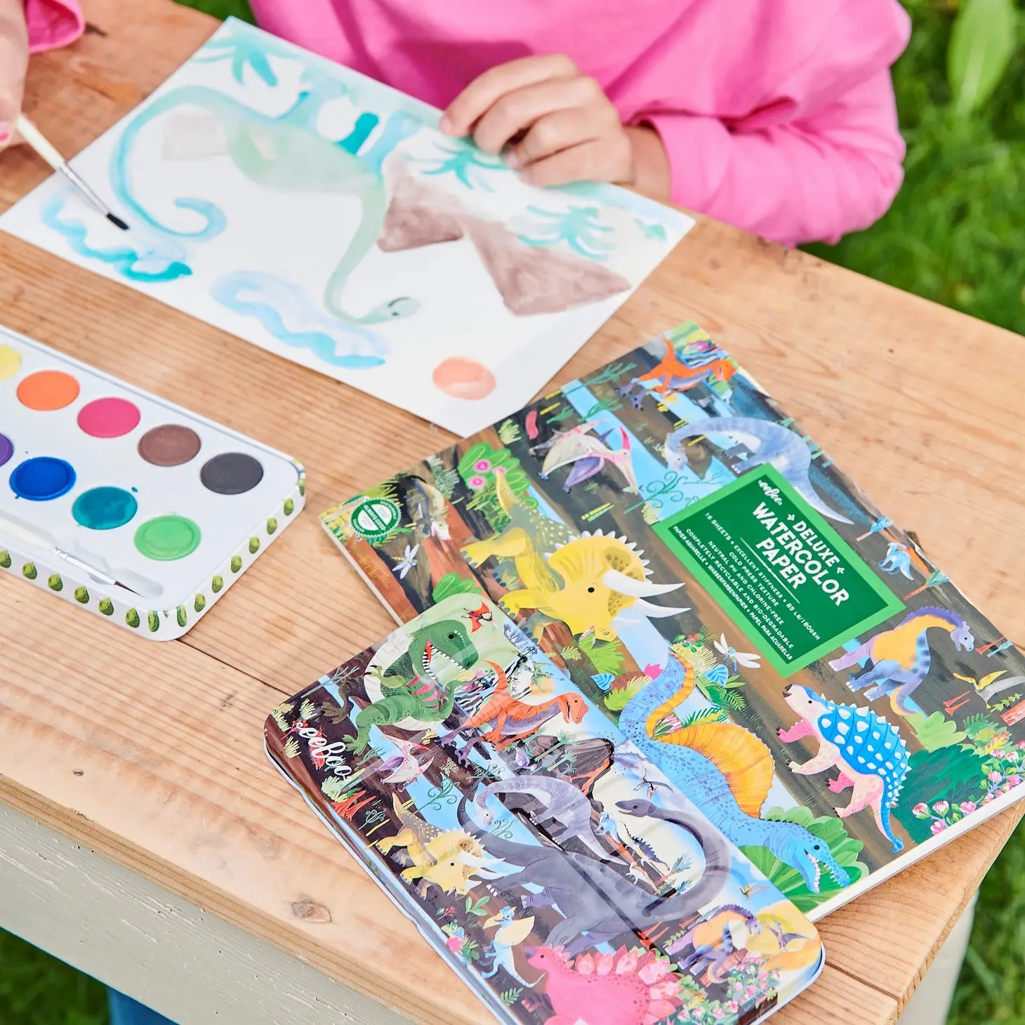 Dinosaur Watercolor Tin