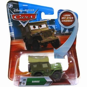 Disney / Pixar CARS Movie 1:55 Die Cast Sarge #30 w/ Lenticular Eyes!