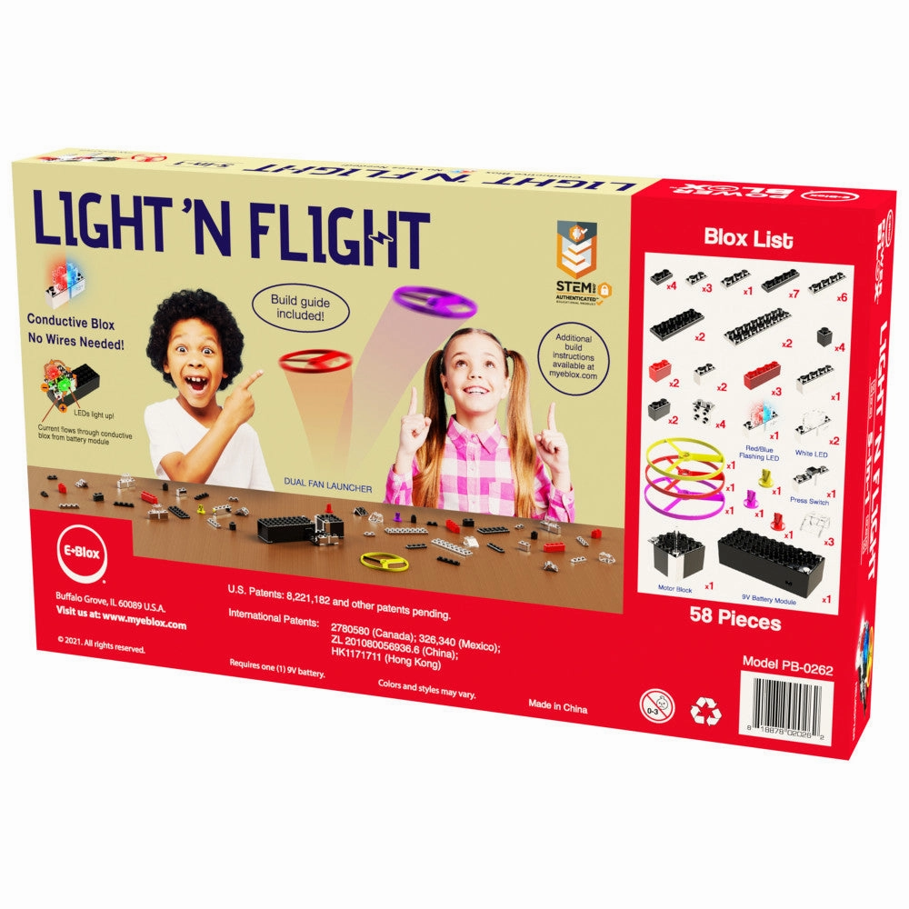 E-Blox Power Blox Light 'N Flight 5-in-1 Building Set - 58pcs, for Kids Ages 8 
