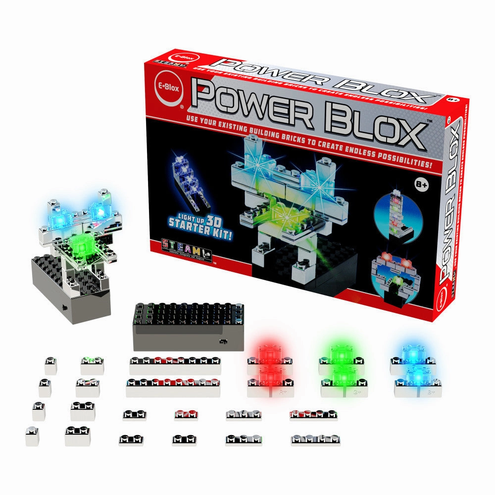 E-Blox Power Blox Light-Up Robot Building Kit for Kids 8 