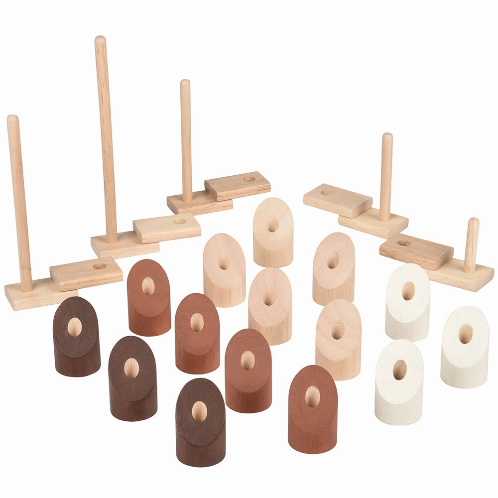 Eco-Friendly Wooden Sensory & Stacking Toys Bundle | Toddler Early Learning Resources