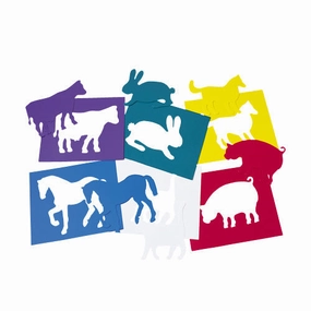 Farm Animals-Themed Plastic Art Stencils Set | 6-Piece Washable Drawing Templates