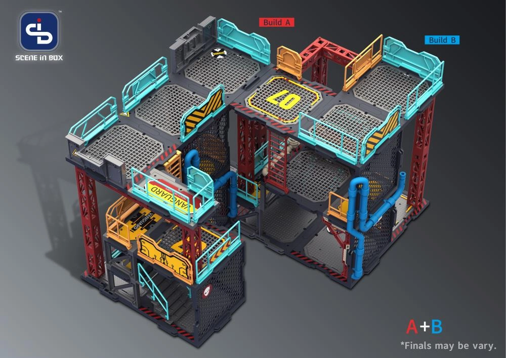 Fresh Retro Scene in Box Industrial Depot Diorama Building Set SIB07