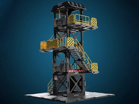 Fresh Retro Scene in Box Watchtower Diorama Building Set SIB01