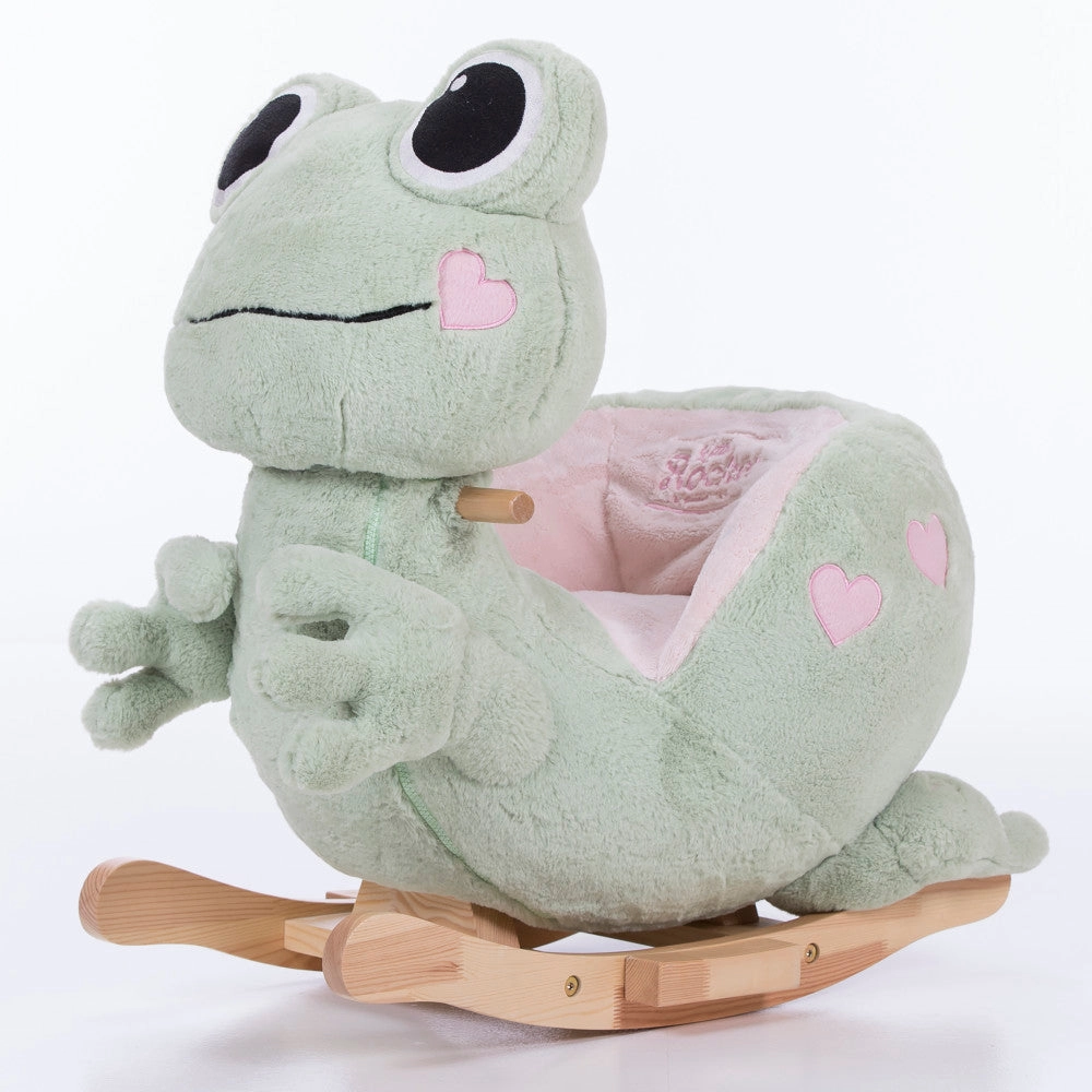 Gerardo's Toys: Little Rockers - Frog - Wooden Plush Ride-On Rocking Animal Toy