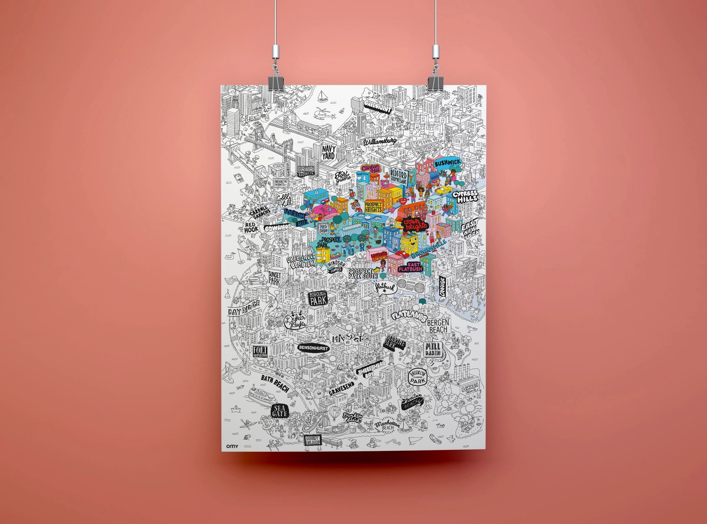 Giant Coloring Poster Folded Brooklyn