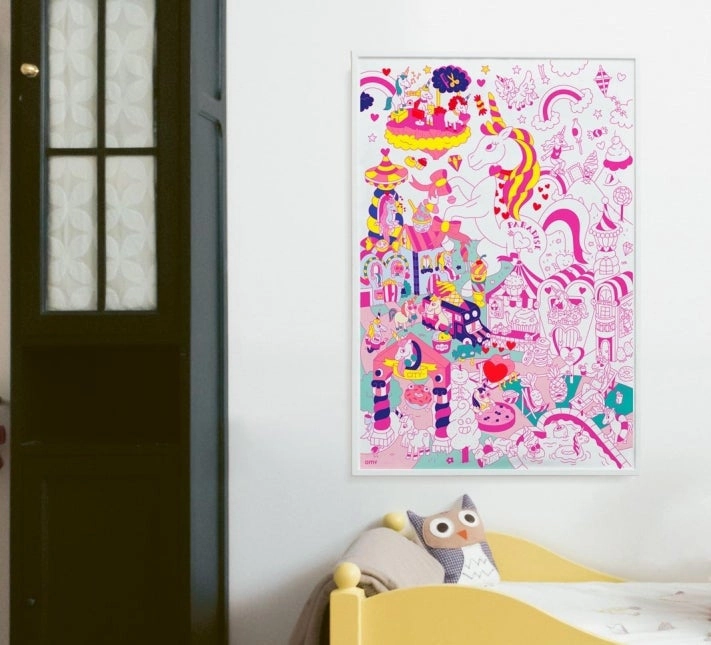 Giant Coloring Poster Folded Lily Unicorn