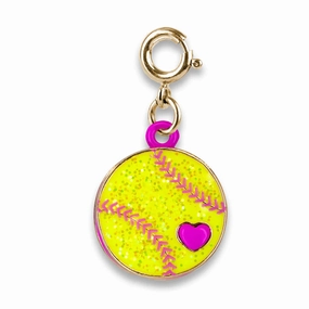 Glitter Softball Charm