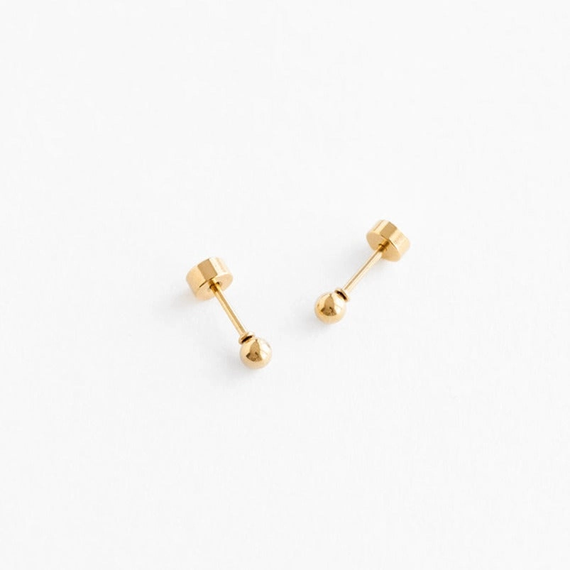 Gold Ball Earrings - 18K Gold Plated, Hypoallergenic