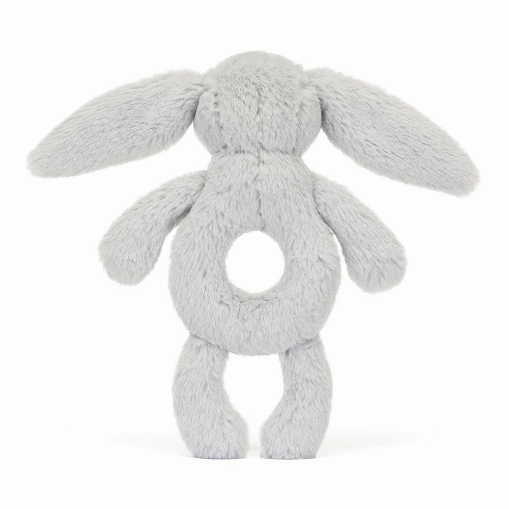 Grey Bashful Bunny Ring Rattle