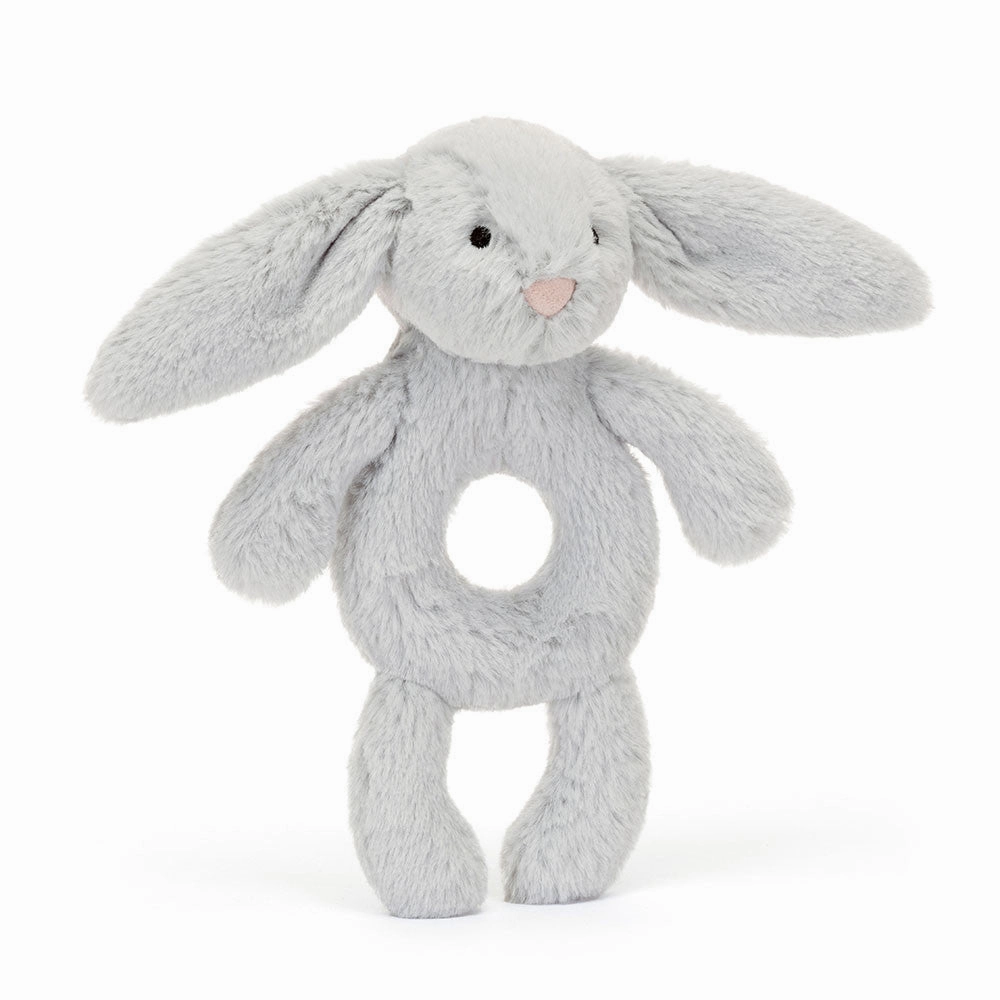 Grey Bashful Bunny Ring Rattle