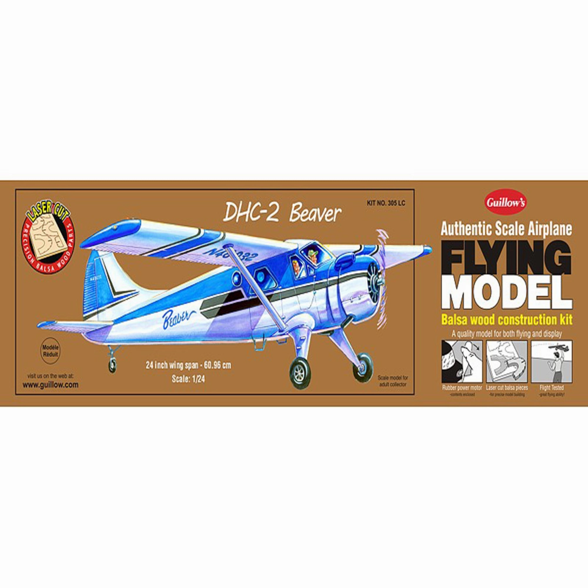 Guillow's Beaver DHC-2 Laser Cut Balsa Wood Model Kit