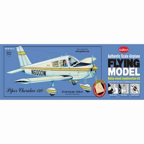 Guillow's Piper Cherokee 140 1/20 Scale Laser Cut Model Airplane Kit