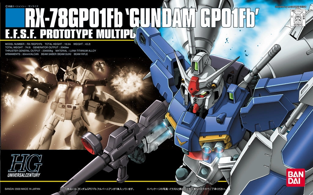 Gundam 1/144 HGUC #018 0083 Stardust Memory RX-78GP01Fb Gundam GP01FB Full Burnern Model Kit