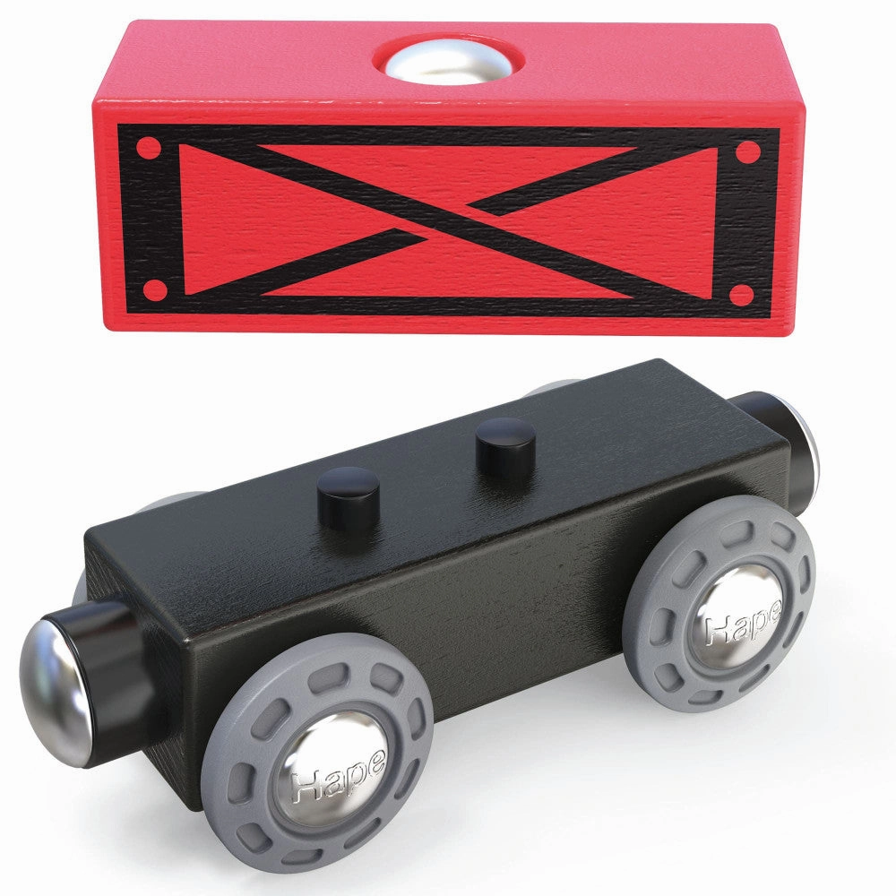 Hape Steam-Era Red & Black 3pc Wooden Freight Train Set