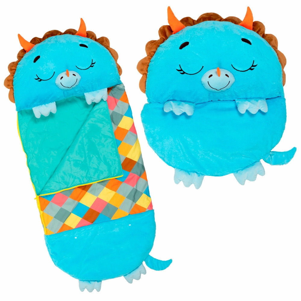 Happy Nappers Triceratops Timmy 54 Inch Plush Pillow & Sleepy Sack - Medium